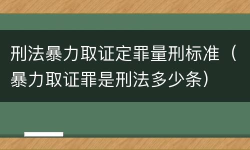 刑法暴力取证定罪量刑标准（暴力取证罪是刑法多少条）