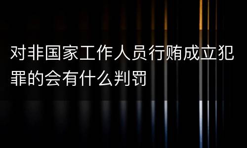 对非国家工作人员行贿成立犯罪的会有什么判罚