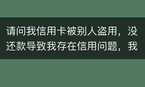 请问我信用卡被别人盗用，没还款导致我存在信用问题，我该怎么办