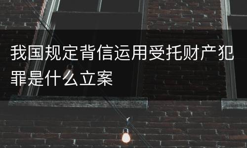 我国规定背信运用受托财产犯罪是什么立案