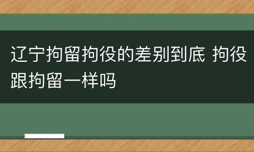 辽宁拘留拘役的差别到底 拘役跟拘留一样吗