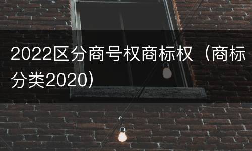 2022区分商号权商标权（商标分类2020）