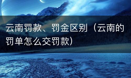 云南罚款、罚金区别（云南的罚单怎么交罚款）
