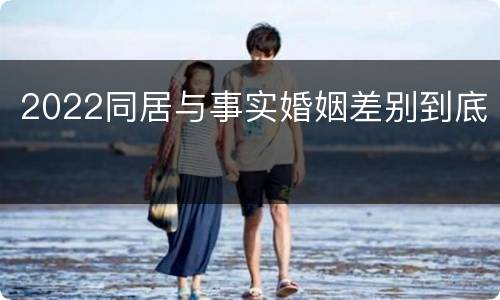 2022同居与事实婚姻差别到底
