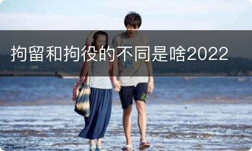 拘留和拘役的不同是啥2022