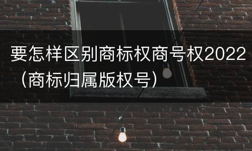 要怎样区别商标权商号权2022（商标归属版权号）