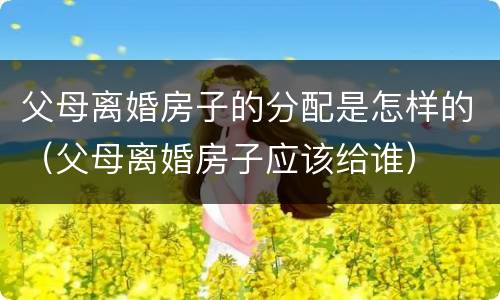 父母离婚房子的分配是怎样的（父母离婚房子应该给谁）