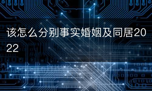 该怎么分别事实婚姻及同居2022