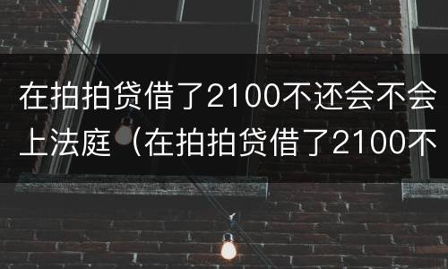 在拍拍贷借了2100不还会不会上法庭（在拍拍贷借了2100不还会不会上法庭了）