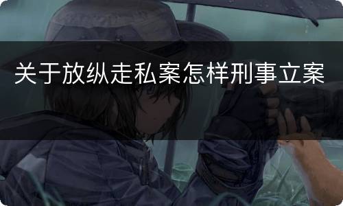 关于放纵走私案怎样刑事立案