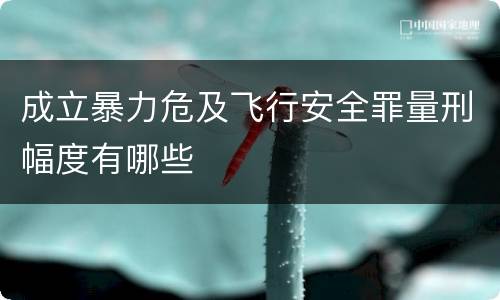 成立暴力危及飞行安全罪量刑幅度有哪些