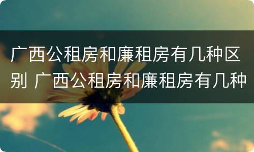 广西公租房和廉租房有几种区别 广西公租房和廉租房有几种区别图片