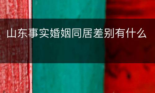 山东事实婚姻同居差别有什么
