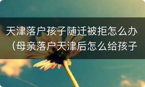 天津落户孩子随迁被拒怎么办（母亲落户天津后怎么给孩子办随迁）