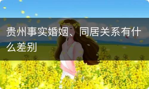 贵州事实婚姻、同居关系有什么差别
