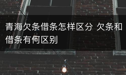 青海欠条借条怎样区分 欠条和借条有何区别