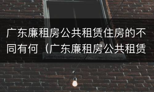 广东廉租房公共租赁住房的不同有何（广东廉租房公共租赁住房的不同有何影响）