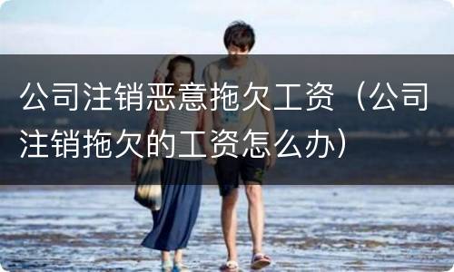 公司注销恶意拖欠工资（公司注销拖欠的工资怎么办）