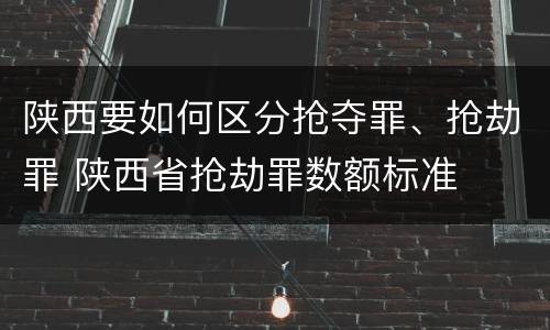 陕西要如何区分抢夺罪、抢劫罪 陕西省抢劫罪数额标准