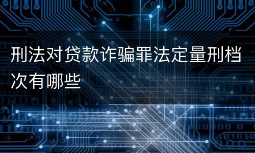 刑法对贷款诈骗罪法定量刑档次有哪些