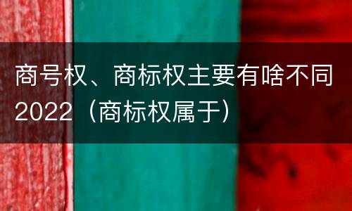 商号权、商标权主要有啥不同2022（商标权属于）