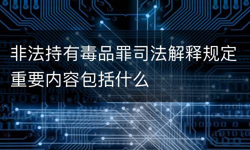 非法持有毒品罪司法解释规定重要内容包括什么
