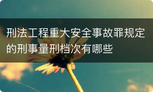 刑法工程重大安全事故罪规定的刑事量刑档次有哪些