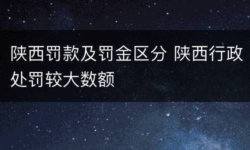 陕西罚款及罚金区分 陕西行政处罚较大数额