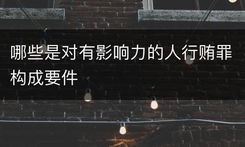 哪些是对有影响力的人行贿罪构成要件