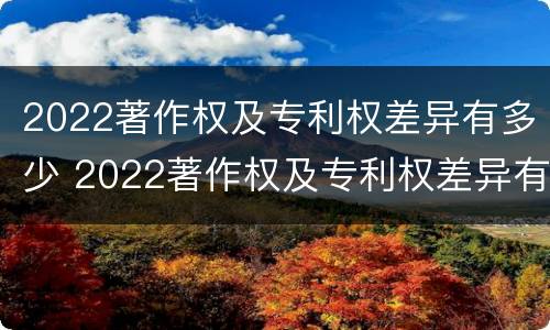 2022著作权及专利权差异有多少 2022著作权及专利权差异有多少个