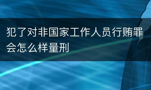 犯了对非国家工作人员行贿罪会怎么样量刑