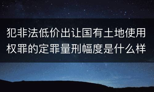 犯非法低价出让国有土地使用权罪的定罪量刑幅度是什么样的