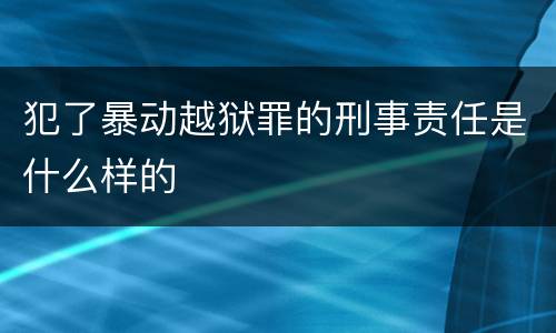 犯了暴动越狱罪的刑事责任是什么样的