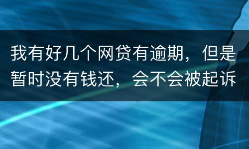 我有好几个网贷有逾期，但是暂时没有钱还，会不会被起诉抓人啊