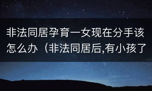 非法同居孕育一女现在分手该怎么办（非法同居后,有小孩了然后分手了怎么办）