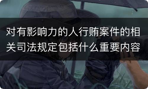 对有影响力的人行贿案件的相关司法规定包括什么重要内容