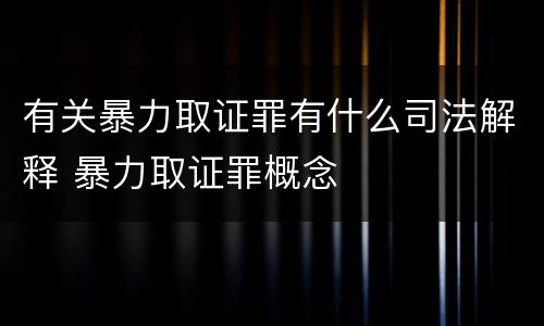 有关暴力取证罪有什么司法解释 暴力取证罪概念