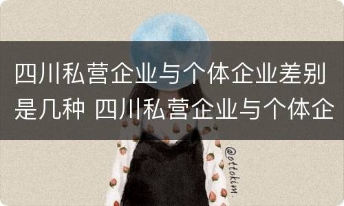 四川私营企业与个体企业差别是几种 四川私营企业与个体企业差别是几种类型