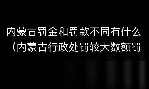 内蒙古罚金和罚款不同有什么（内蒙古行政处罚较大数额罚款标准）