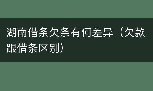 湖南借条欠条有何差异（欠款跟借条区别）