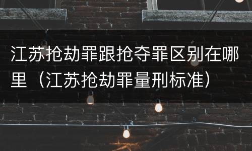 江苏抢劫罪跟抢夺罪区别在哪里（江苏抢劫罪量刑标准）