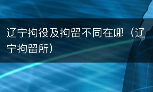 辽宁拘役及拘留不同在哪（辽宁拘留所）