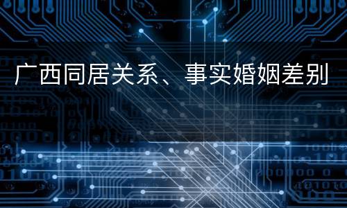 广西同居关系、事实婚姻差别