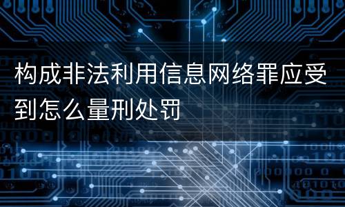 构成非法利用信息网络罪应受到怎么量刑处罚
