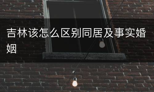 吉林该怎么区别同居及事实婚姻