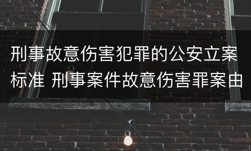 刑事故意伤害犯罪的公安立案标准 刑事案件故意伤害罪案由