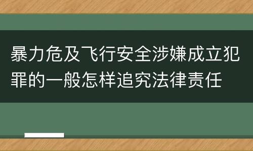 暴力危及飞行安全涉嫌成立犯罪的一般怎样追究法律责任