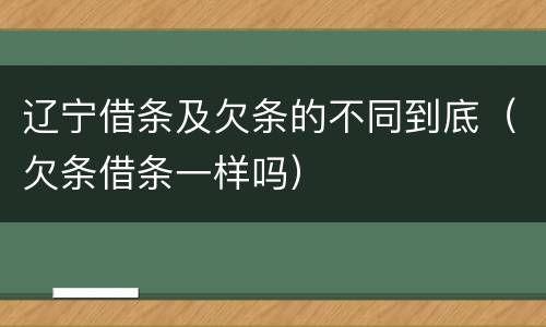 辽宁借条及欠条的不同到底（欠条借条一样吗）