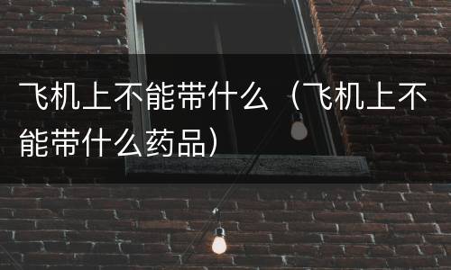 飞机上不能带什么（飞机上不能带什么药品）