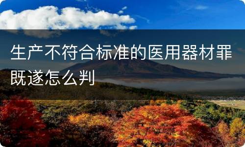 生产不符合标准的医用器材罪既遂怎么判
